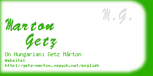marton getz business card